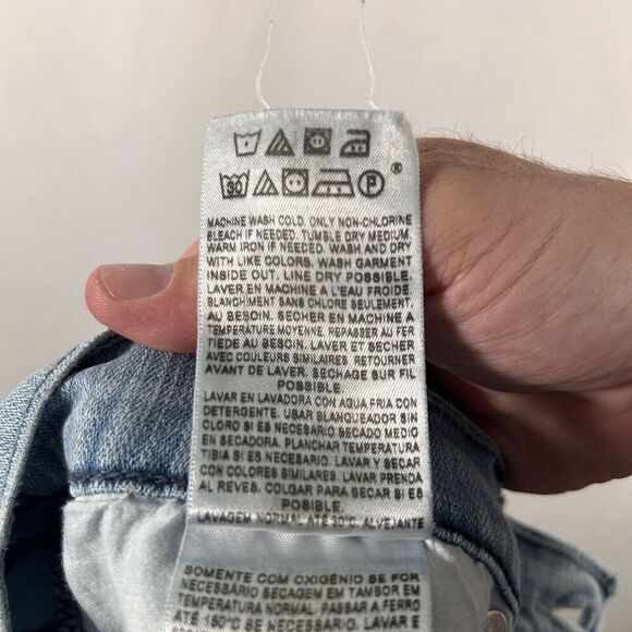 Levis 515 Capri Jeans Women's 14 Light Wash Denim Cotton Blend Rolled Hem - Picture 12 of 12